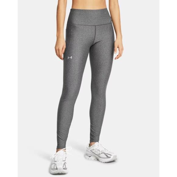 Under Armour HeatGear Fleece Lined Gray Leggings XS Athleisure Peformance Sporty - Picture 1 of 4